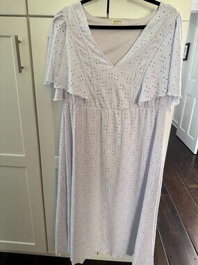 Kiyonna Lucy Short Sleeve Eyelet Midi Dress 2X